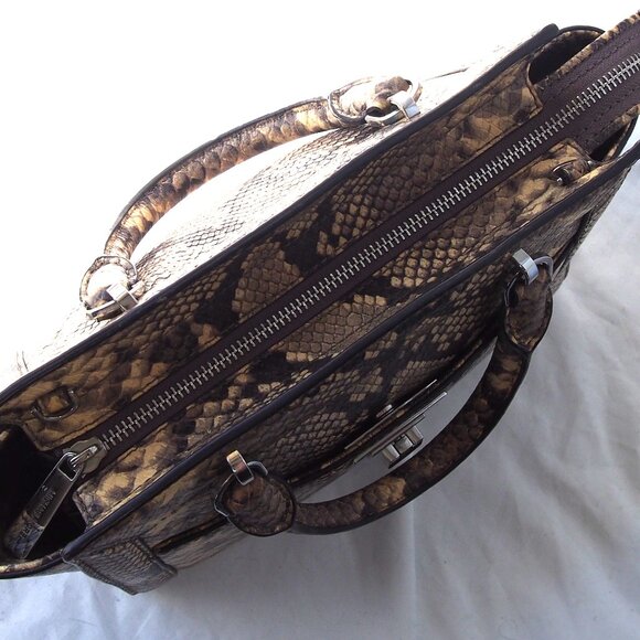 Michael Michael Kors Python Snake Embossed Leather Satchel/Crossbody w/Dustbag - Picture 10 of 16
